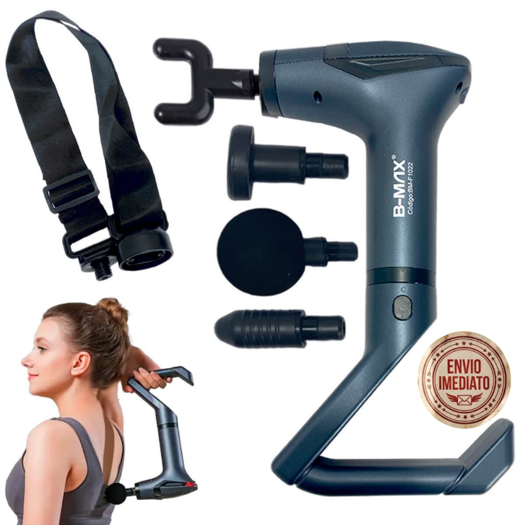 Massageador Muscular Pistola Profissional 4 Ponteiras Bateria Longa