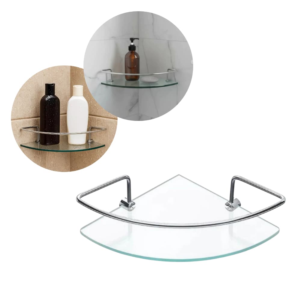 Prateleira Suporte Organizador Saboneteira Cantoneira Luxo Parede Lavatório Premium Moderno Box Cristal