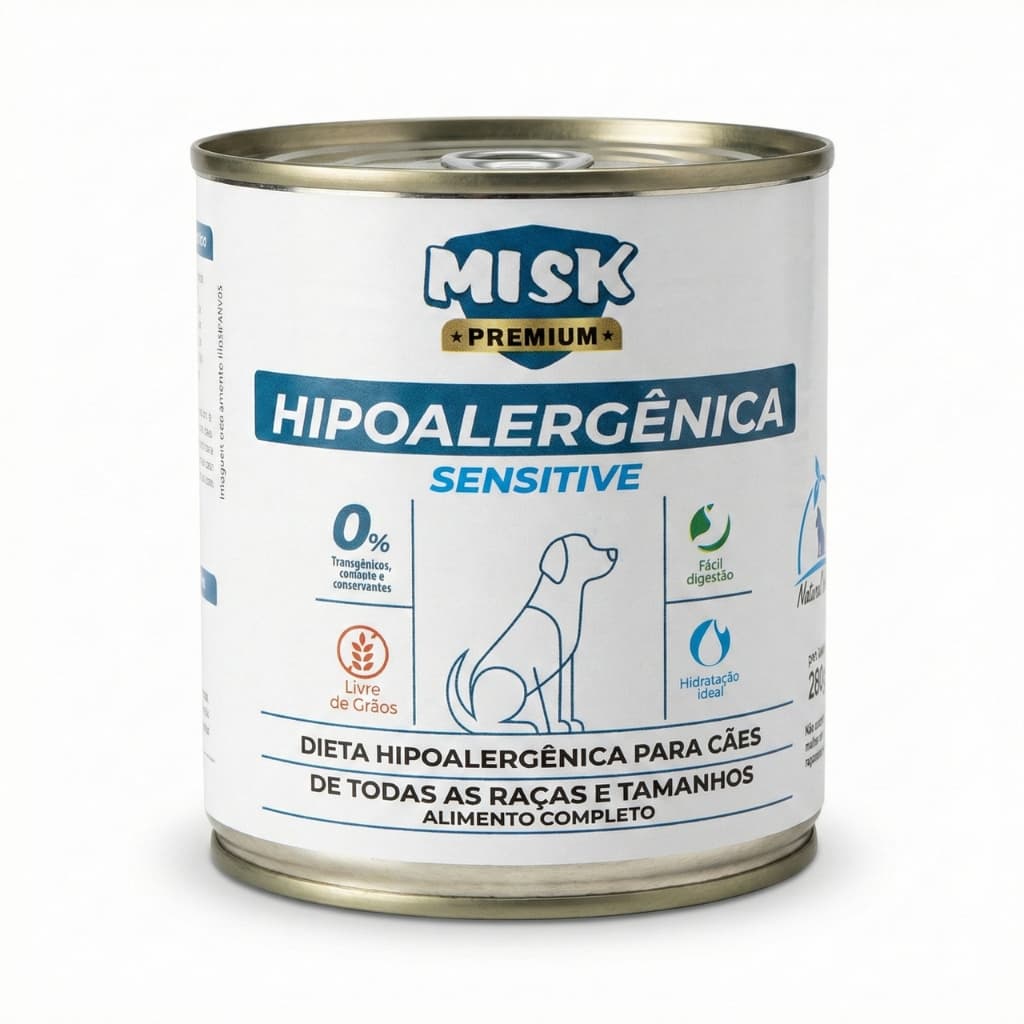 Ração Úmida Misk Hipoalergênica Cães Sensível Hypoallergenic para Cães Adultos com Alergias 280g