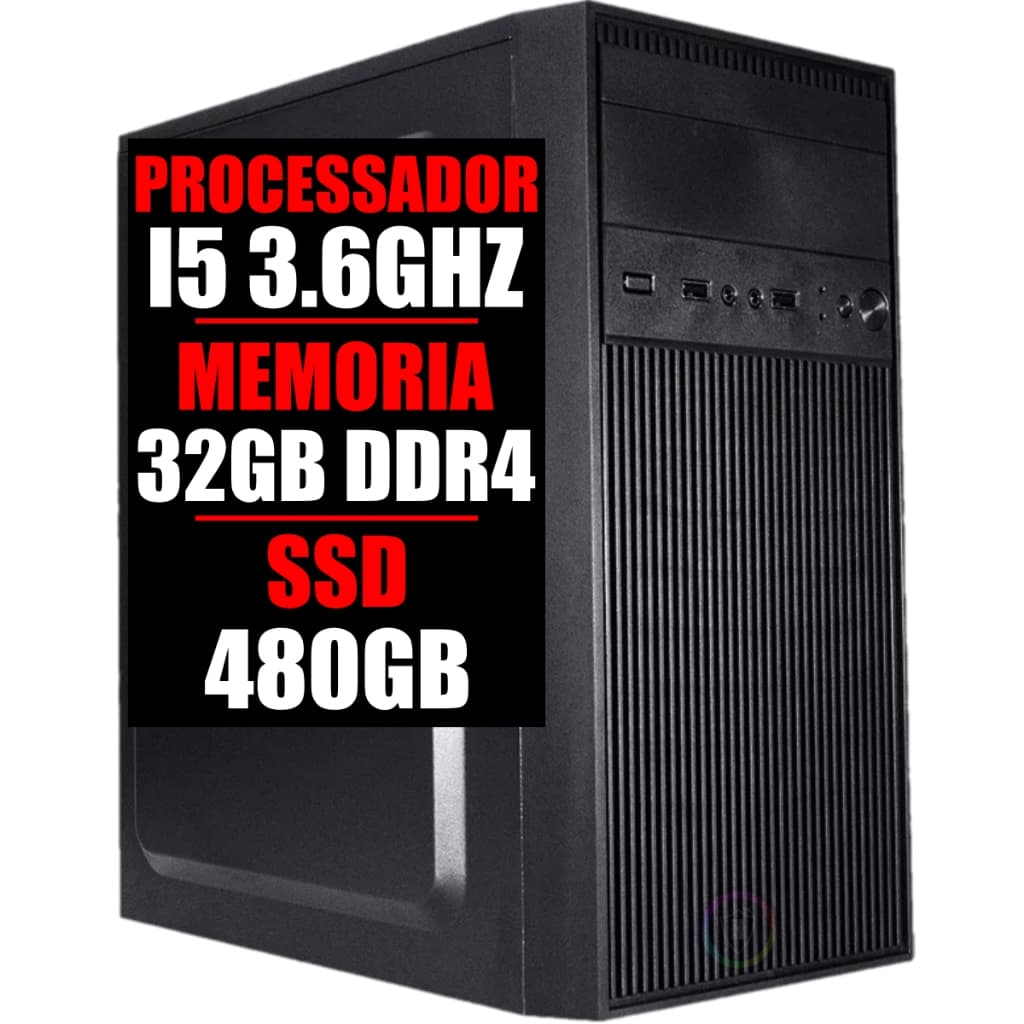 PC COMPUTADOR SERVIDOR I5 3.6GHZ 6 GERAÇÃO, 32GB DDR4, SSD 480GB, WINDOWS 11