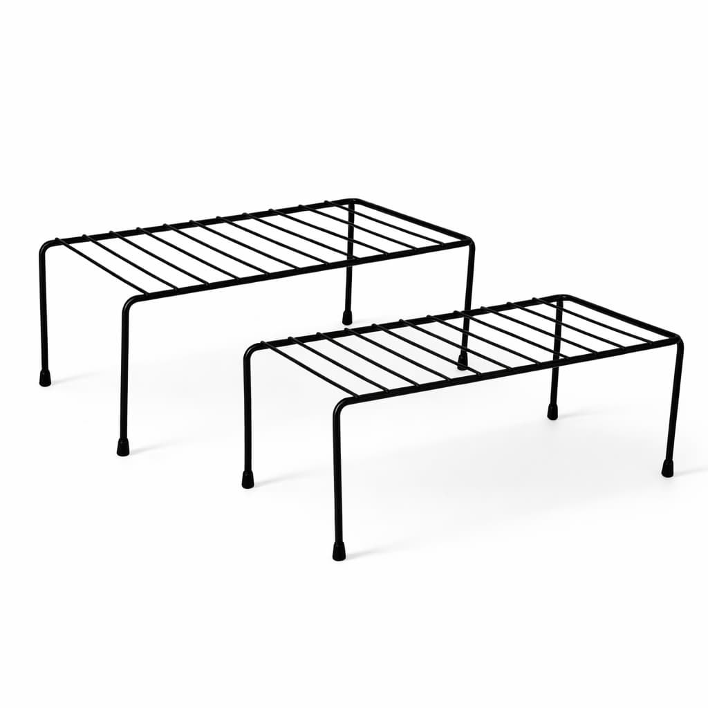 Kit Organizador 32 cm Armário de Cozinha Dispensa Multiuso Aço Reforçado Design Elegante