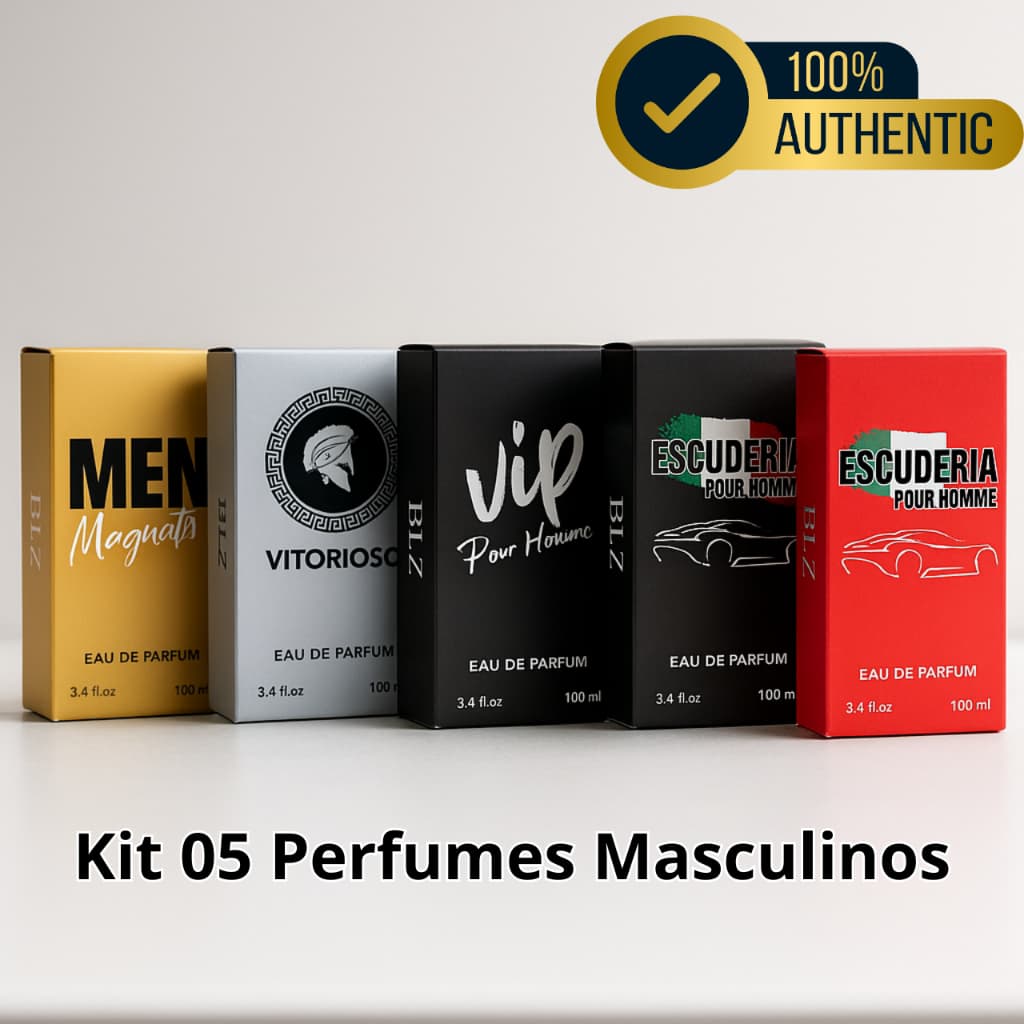 Kit 5 Perfumes Masculinos Ref Importados 100ml Alta Fixação