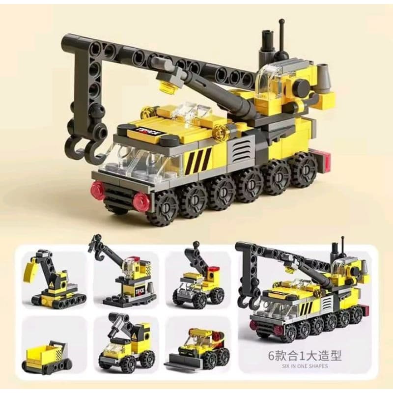 Blocos de Montar tipo Lego Time de Construção 142 Peças 6 em 1