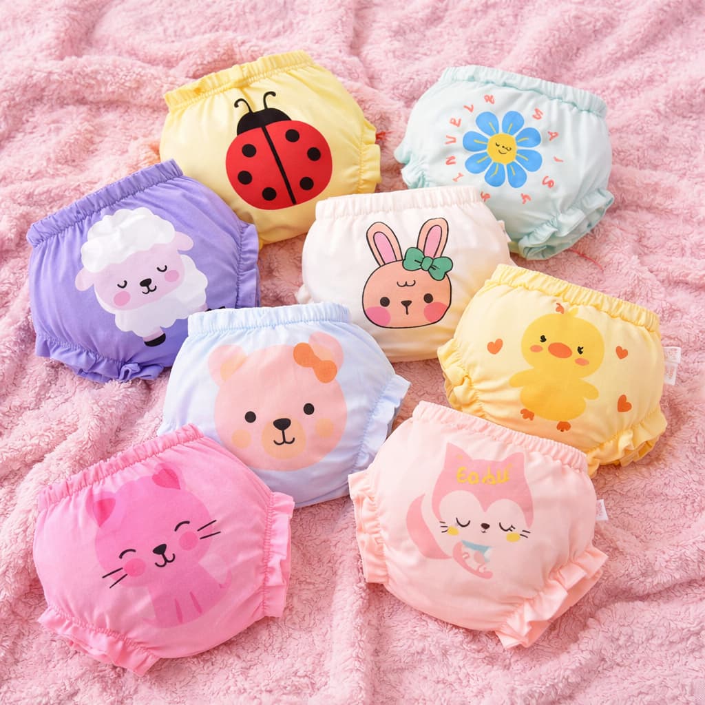 Kit de Calcinhas Tapa Fralda para Bebê Menina Estampas 4 Pçs