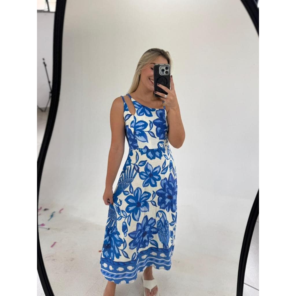 VESTIDO MIDI FLORAL - VESTIDO MIDI - VESTIDO ESTAMPADO - VESTIDO - TENDENCIA MODA