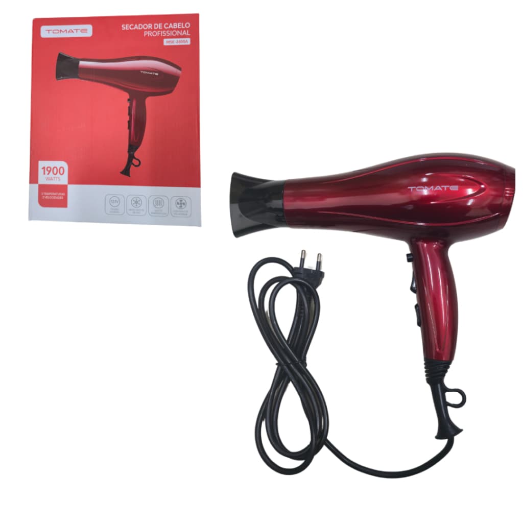 Secador De Cabelo Profissional Tomate 1900W 110V