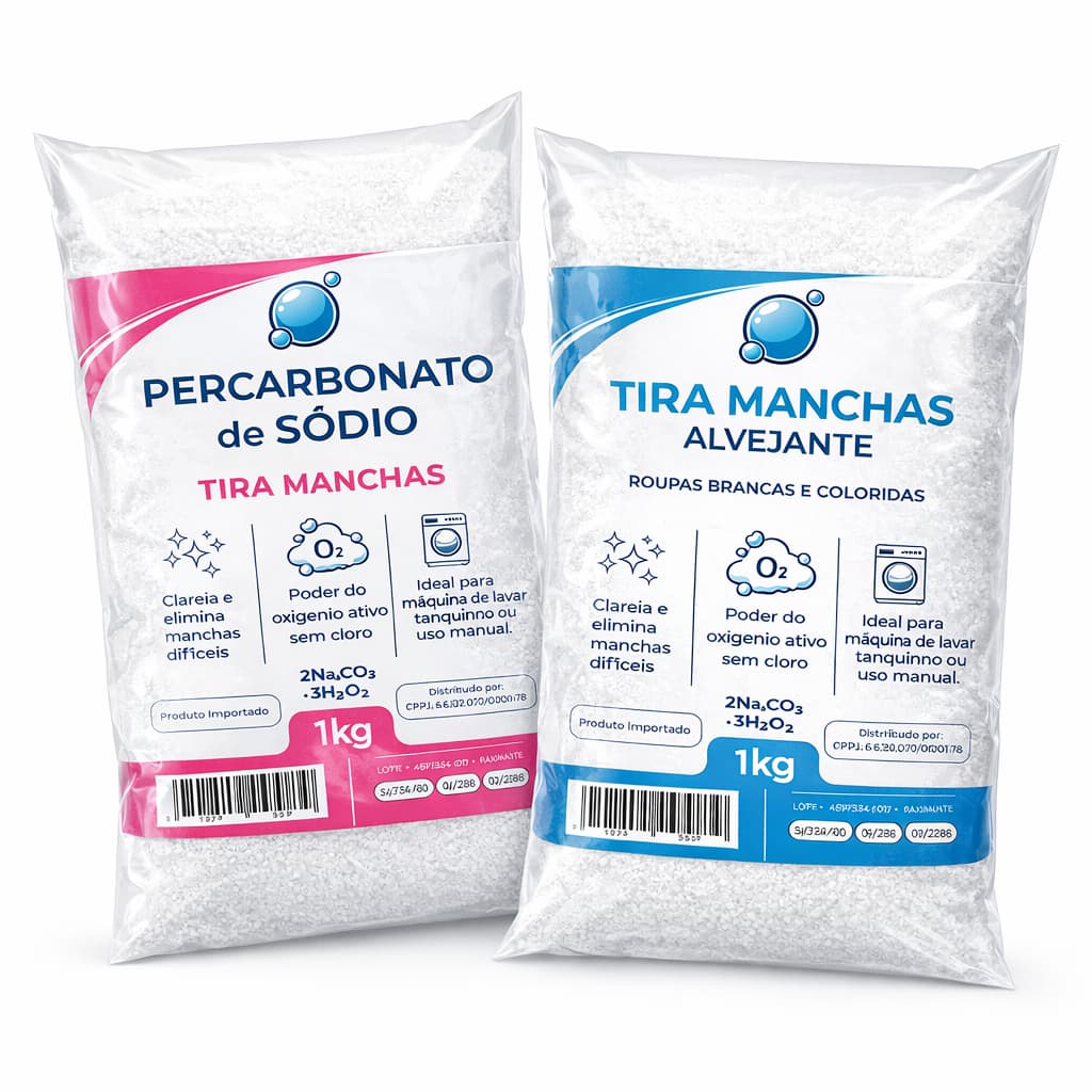 Tira manchas alvejante 1kg + Percarbonato de sódio 1kg Removedor de manchas