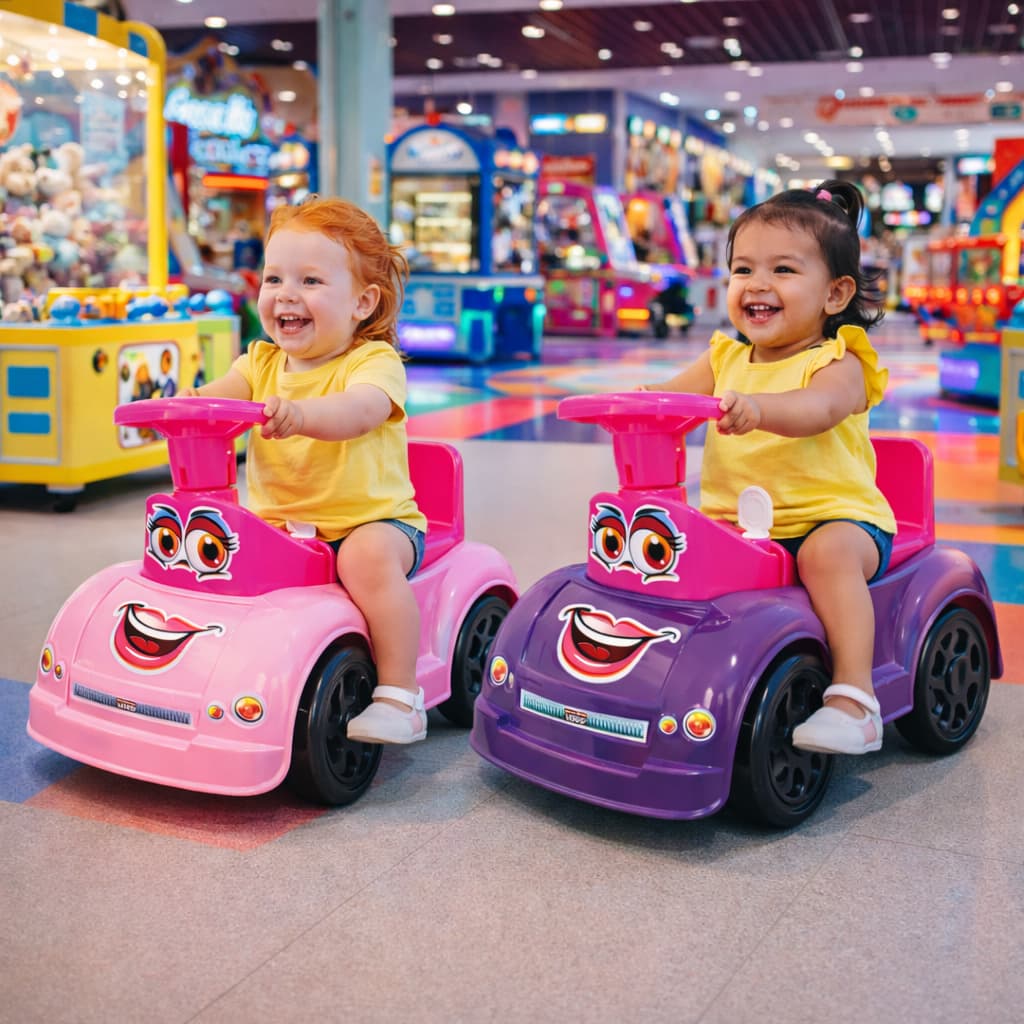 Carrinho Andador Infantil Menina com 4 Blocos de Encaixe, Buzina e Porta-Malas Suporta 40kg