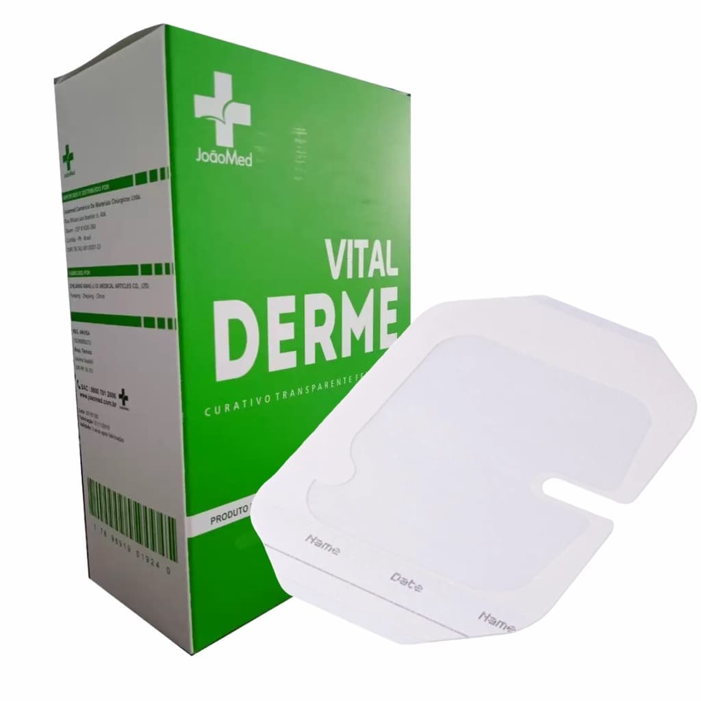 Kit 10 Curativos Filme Transparente Fenestrado 6Cm X 7Cm Vitalderme Estéril Cateter