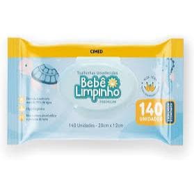 Lenço Umedecido Bebê Limpinho Premium 140 Unidades Toalha Infantil Com Tampa Flip Top Hipoalergênico Original