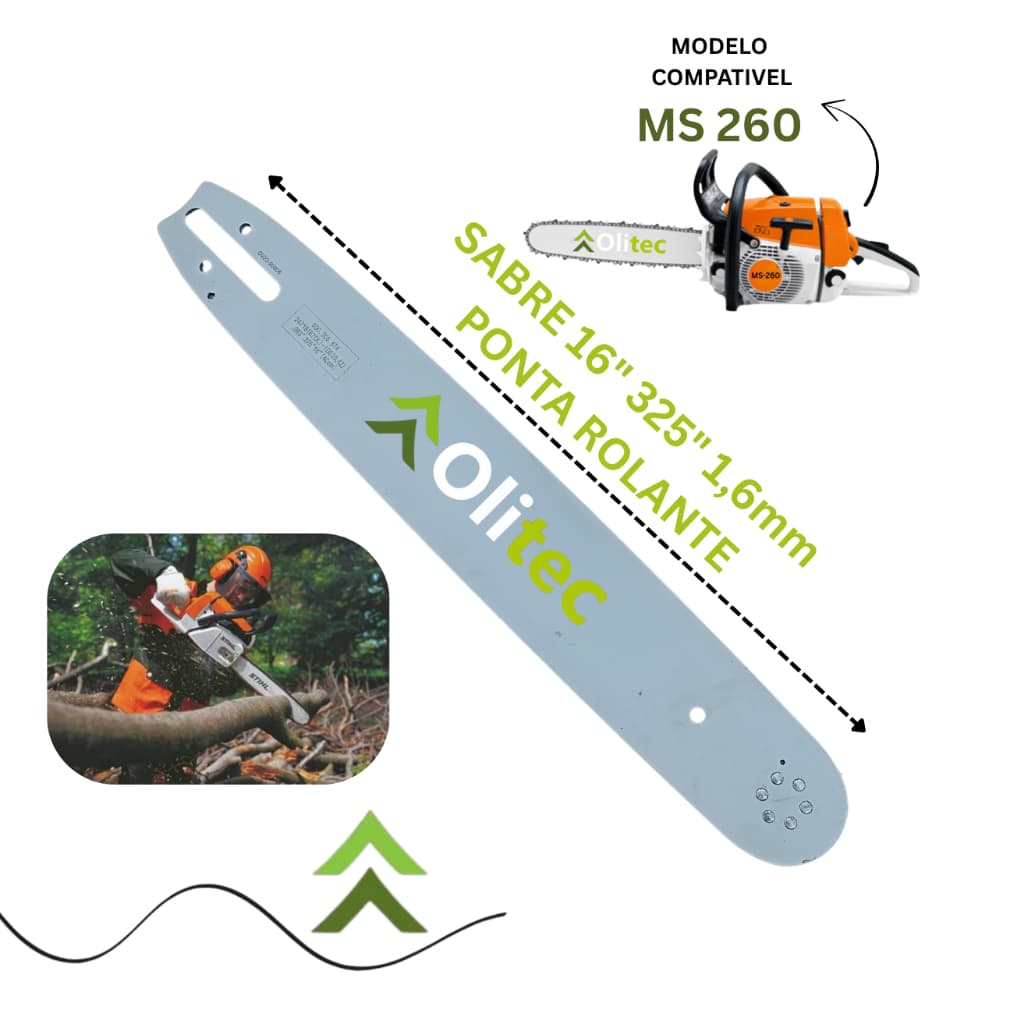 Kit Sabre + Corrente Para Motosserra Stihl Ms260/240 325" -  16"