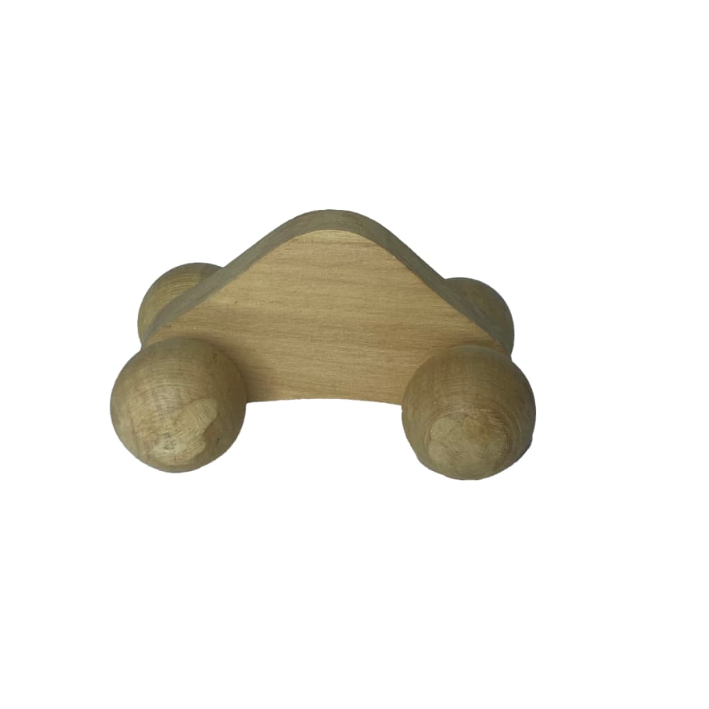 Massageador de Madeira Carrinho Manual Bumerang 4 Rodas Relaxante Alivio Muscular