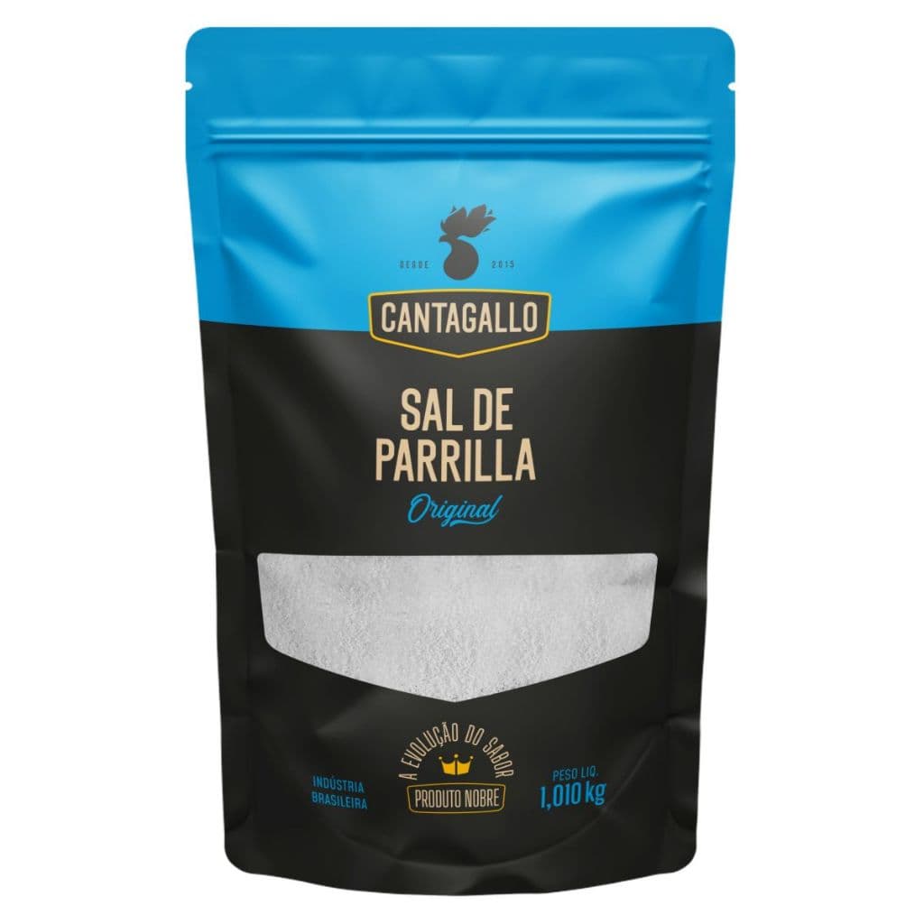 Sal de Parrilla Original CantaGallo 1.010kg - Refil Econômico - Sal de Parrilla para churrasco
