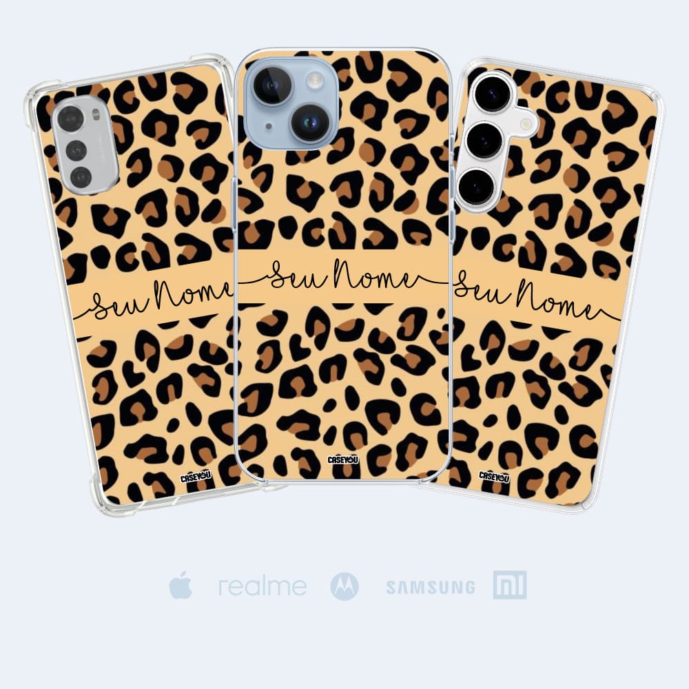Capinha Celular Onça Oncinha Personalizada com seu Nome