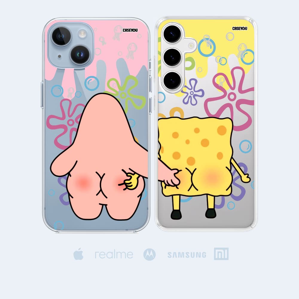 Kit 2 Capinhas Celular Personalizadas Metadinha Bob Esponja e Patrick