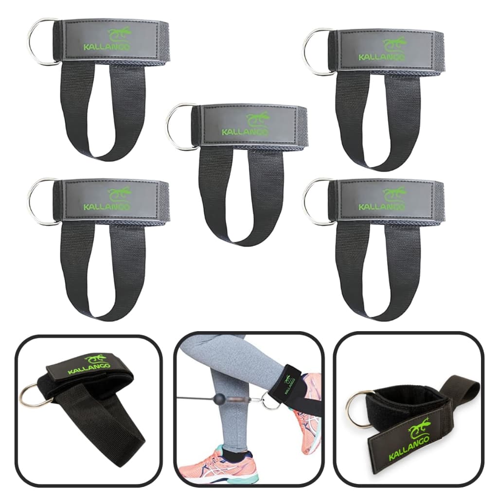 Kit Com 5 Crossover Com Alça de Pé Kallango Para Musculação Treinos Glúteos Pernas