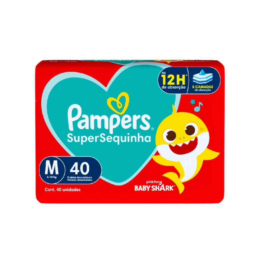 Fralda Pampers Super Sequinha - Tamanho M - 40 unidades