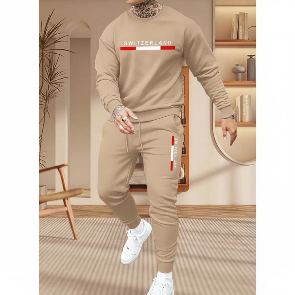 Conjunto Moletom Gola Careca Masculino Blusa e Calça Flanelado Lançamento