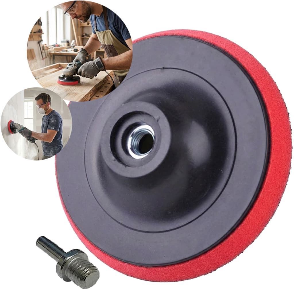 Suporte Para Disco De Lixa Com Velcro Boina 125mm 5'' Furadeira Lixadeira Politriz Esmerilhadeira + Adaptador M14