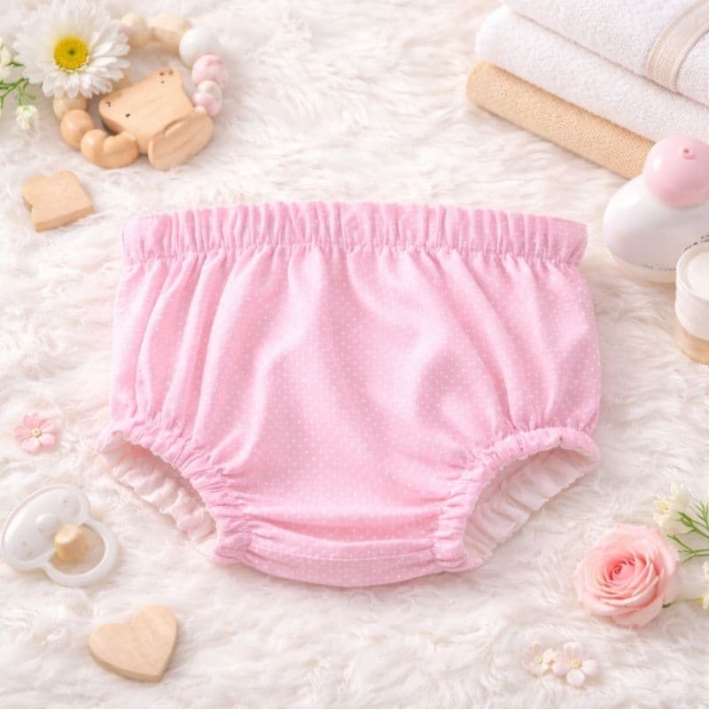 Tapa Fralda Rosa Calcinha Short Infantil Bebê Poa Calcinha Infantil Algodão Conforto para Ensaios e Dia a Dia Verão