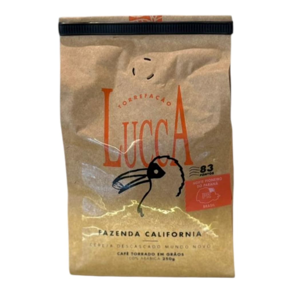 CAFÉ TORRADO EM GRÃOS FAZENDA CALIFORNIA 250G - LUCCA CAFÉS ESPECIAIS - LUCCA TORREFAÇÃO