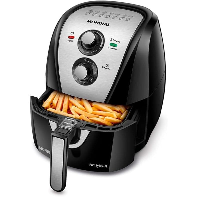 Fritadeira Sem Óleo Air Fryer 4l Afn-40-bi Mondial Preto/Inox 1500w 127v