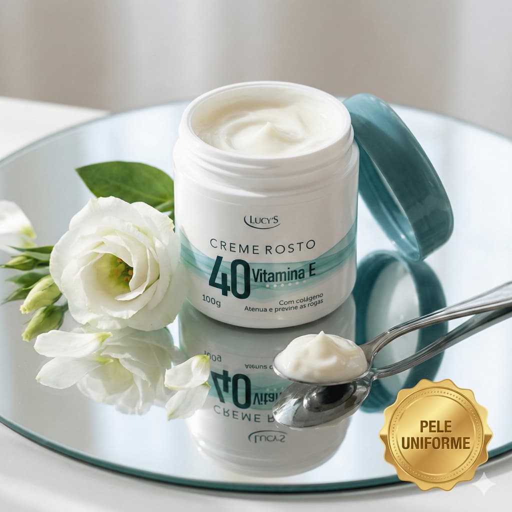 Creme Anti Idade 40+ Rosto Colágeno Vitamina E Antirrugas Antissinais Clareador Manchas Linhas 100g
