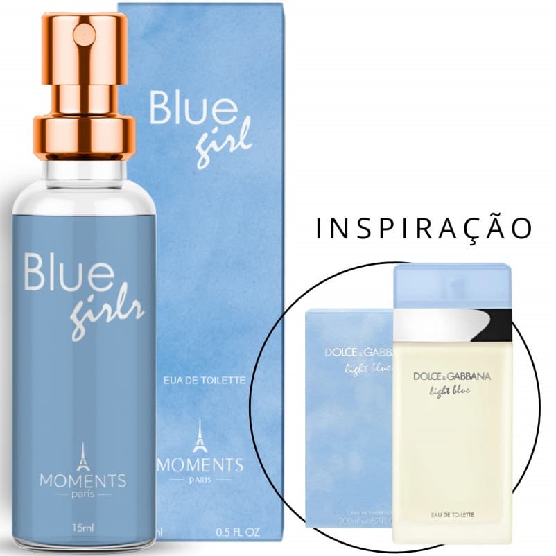 Perfume Importado Contratipo Feminino Blue Girl Eau de Parfum EDP 15ml Moments Paris Bolsa Viagem