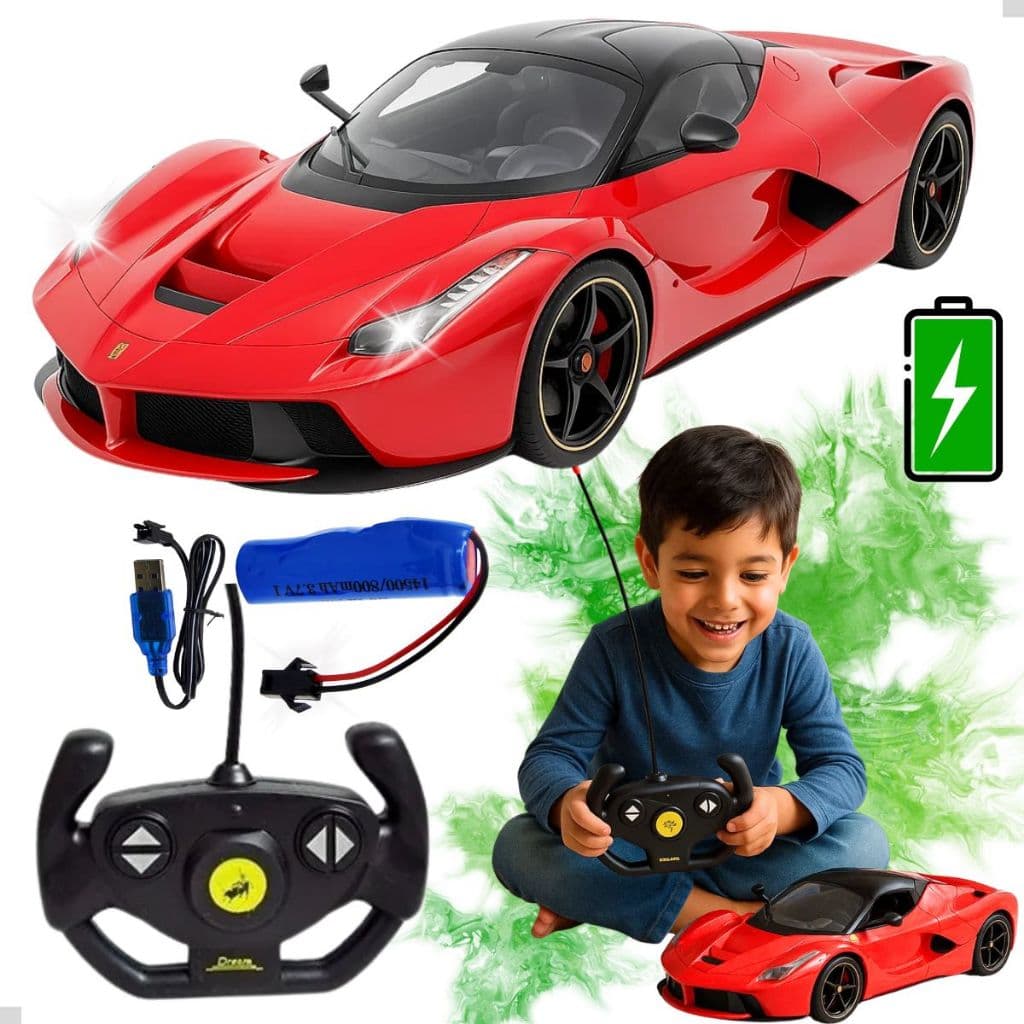 Carrinho Controle Remoto Grande Sem Fio Com Bateria Recarregável Carro Brinquedo Menino 30cm Top de Linha