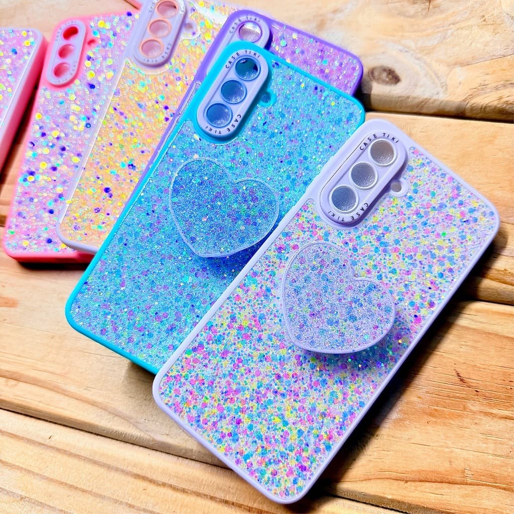 Capa capinha Anti Impacto com suporte de coração Glitter para Samsung A56 / Samsung A36 - Pop Glitter