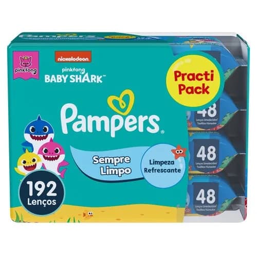 Lenços Umedecidos Pampers Sempre Limpo 192 Un - também para mãos e rosto