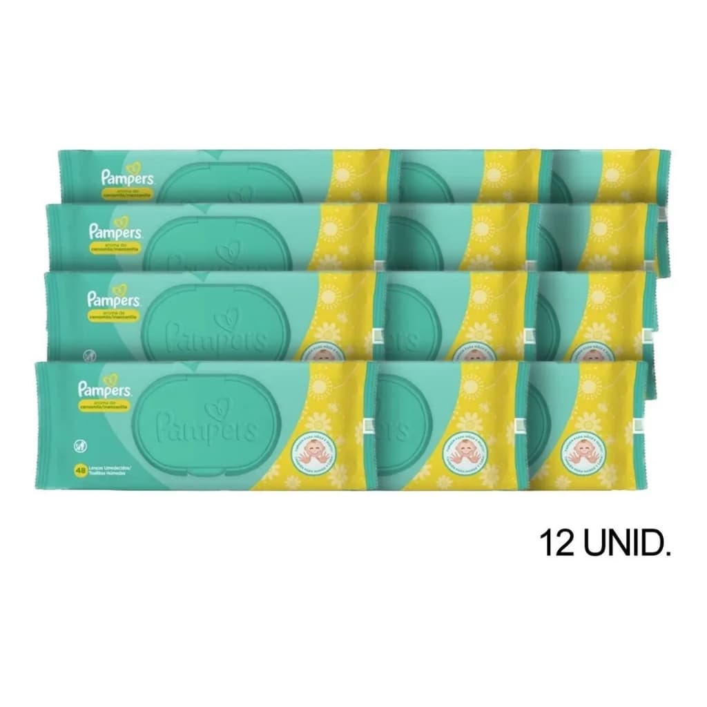 Kit De Lenço Umedecido Pampers Aroma Camomila - 576 Unidades