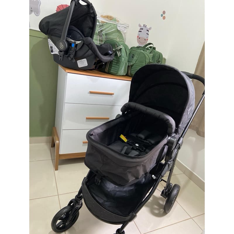 Carrinho de Bebê Moisés 3 em 1 Galzerano Completo