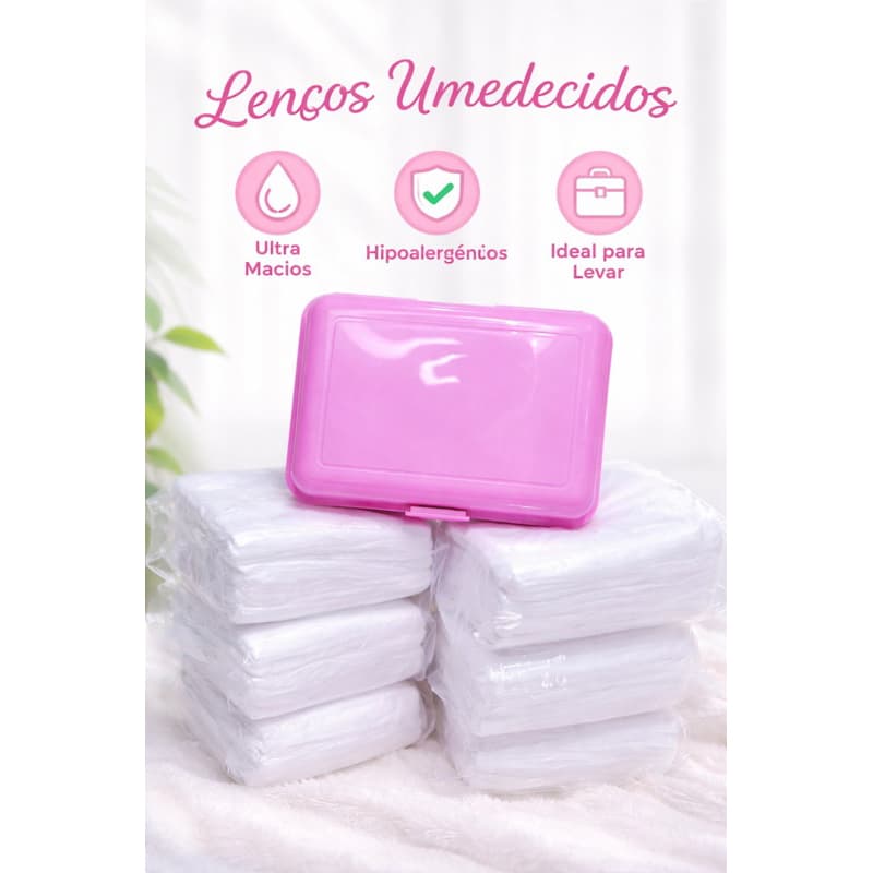 KIT TOALHAS UMEDECIDA (6 PACOTES 600 UNIDADES ) + PORTA LENÇO DE BRINDE