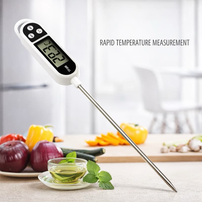 Termômetro Digital Culinário Espeto Alimentos Termômetro de Precisão com Botão Hold - Profissional