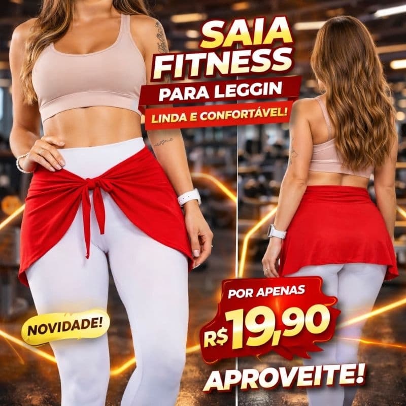 Roupa de academia feminina Tampa Bum Bum Fitness Feminina – Saia Ajustável para Treinar