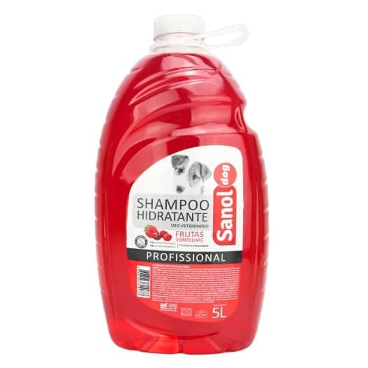 Shampoo Profissional Para Cães e Gatos Frutas Vermelhas 5L Sanol Dog - Uso Pet Shop e Doméstico