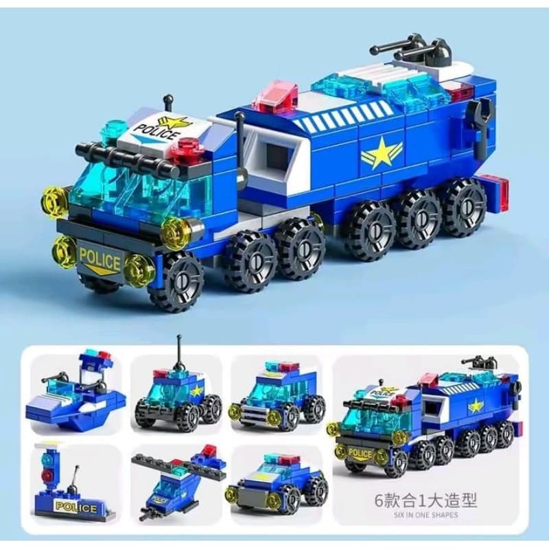 Blocos de Montar tipo Lego City Vanguard Policia 147 Peças 6 em 1