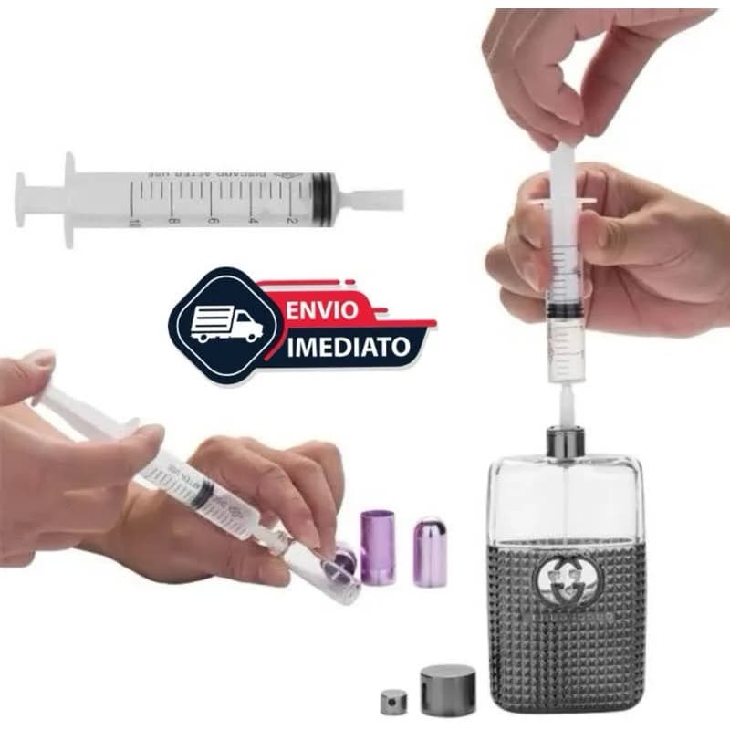Ferramentas para Decantação de Perfume: Adaptador com Seringa e Frascos de Vidro 5ml