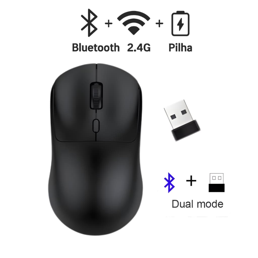 Mouse Sem Fio Duo Band Receptor Nano 2.4G/Bluetooth A Pilha Óptica Computador Escritório Estudo