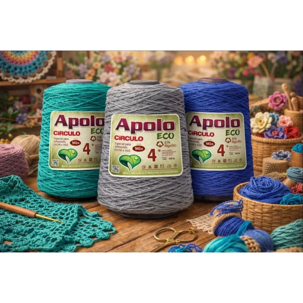 Barbante Apolo Eco Círculo Fio 4 para Crochê e Artesanato