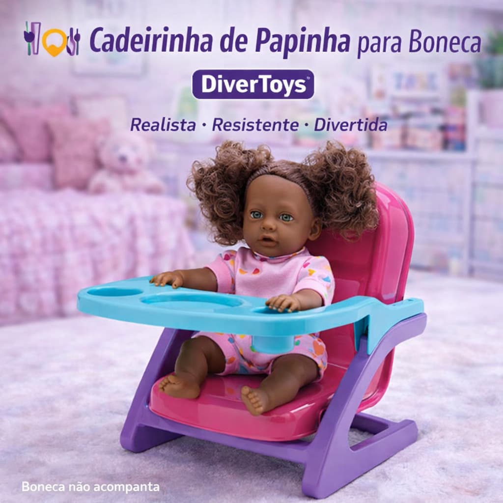 Cadeira Alimentação Bebê Infantil Portátil Cadeirinha Refeição para Boneca
