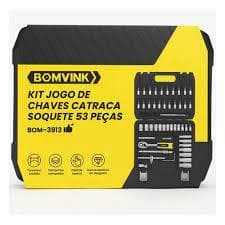 Jogo De Ferramentas Chave Catraca E Soquete 53 Peças Bomvink Profissional Com Maleta