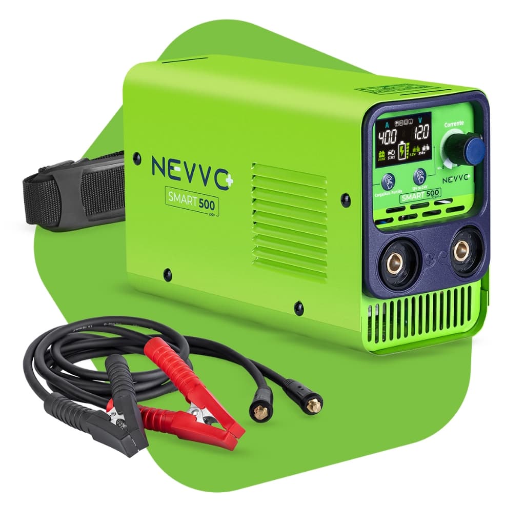 Carregador e Auxiliar de Partida Inteligente 50Amp 12V 24V Carro Moto Caminhão Smart500 NEVVO