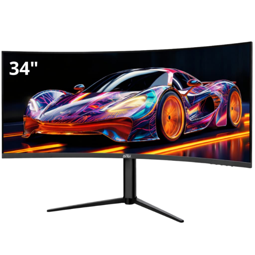 Monitor Gamer 34” Curvo UltraWide 165Hz 1ms QHD VA LED RGB 21:9 Imersivo Profissional Alta Potência