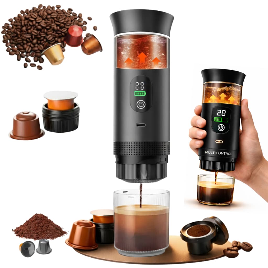 Cafeteira Elétrica 3 Em 1 Portátil Cápsula e Pó Expresso Para café Preto Capacidade 120 ML Prática