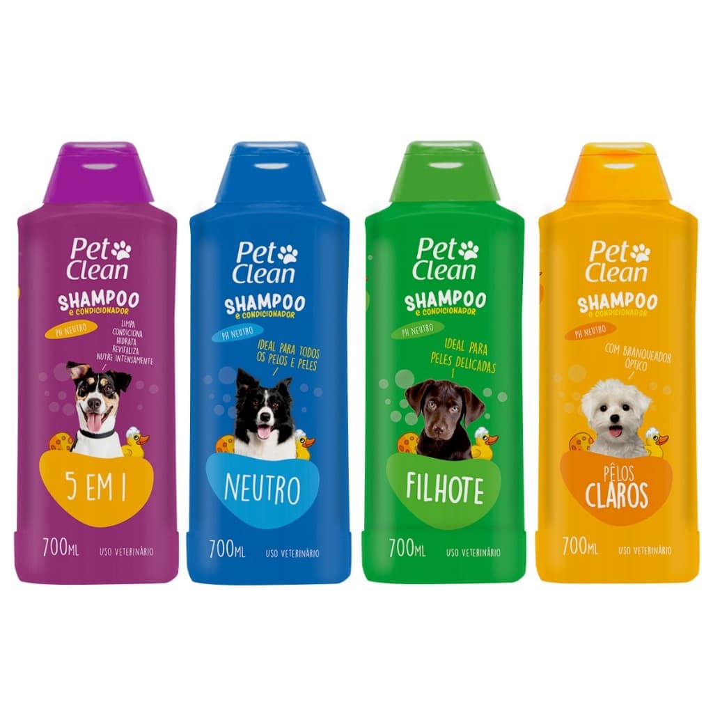 Shampoo e Condicionador Pet Clean 700ml para Cães e Gatos