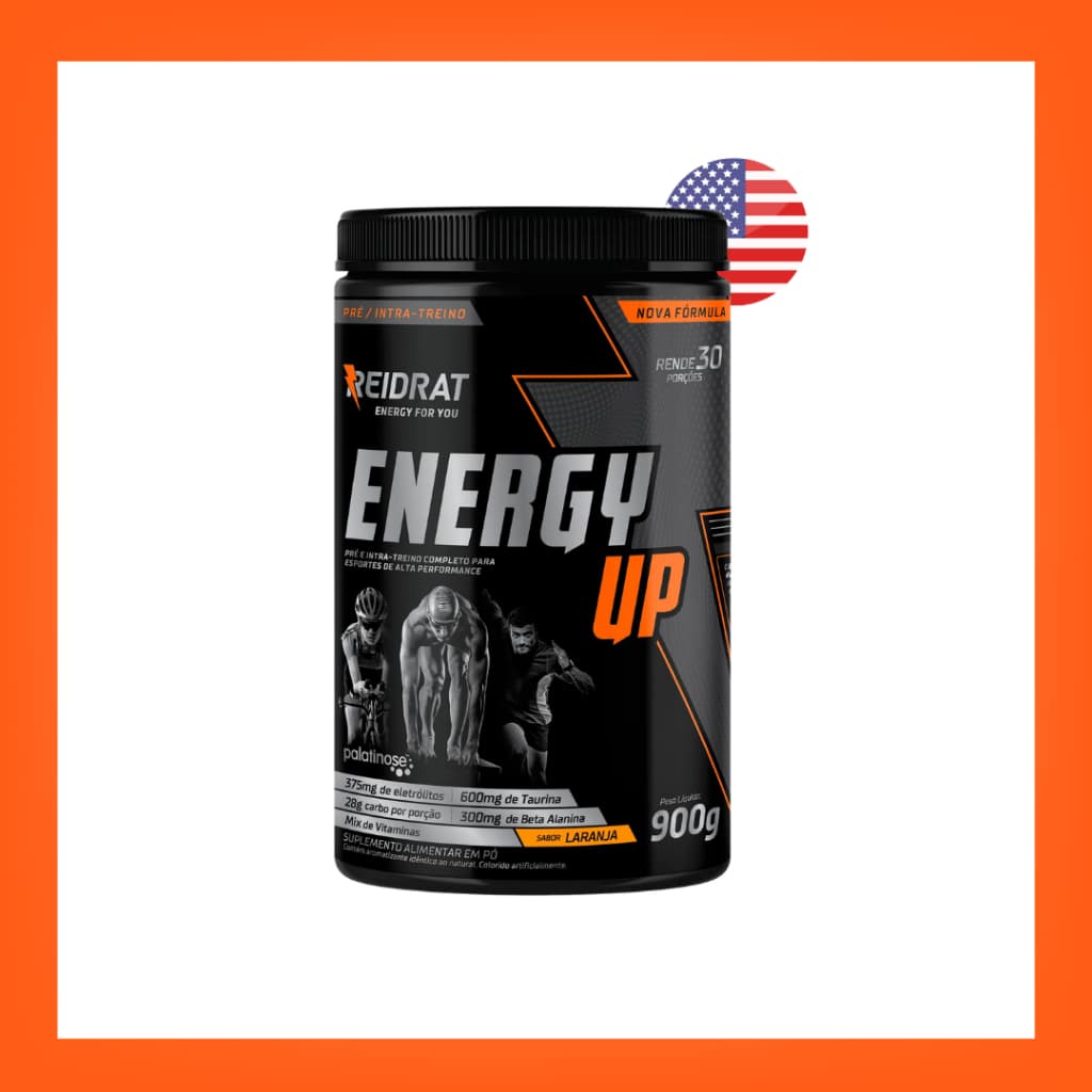 Energy UP 900 gr Pré Treino e Intra Treino Sabor Morango com Maracujá - Reidrat Nutrition