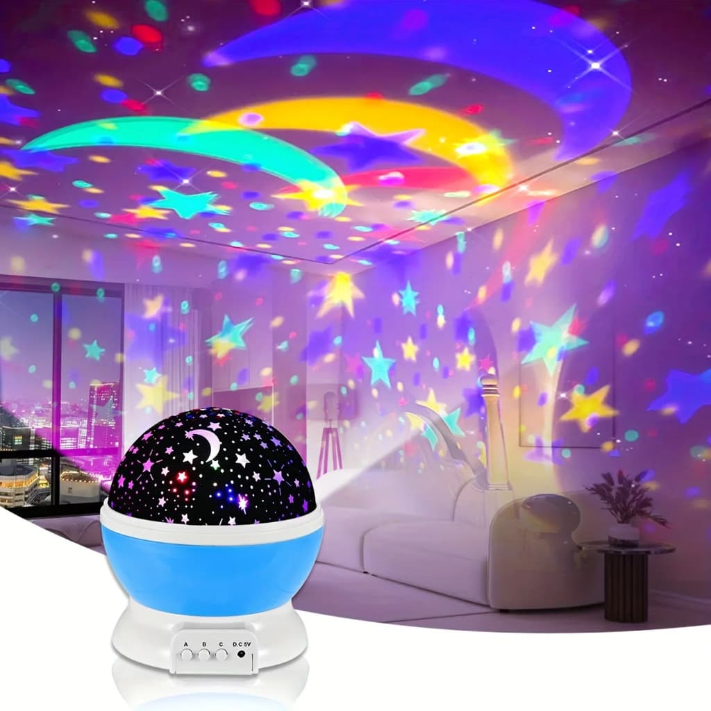 Luminária Abajur Luz De Estrela Giratório Projetor Star Master Infantil