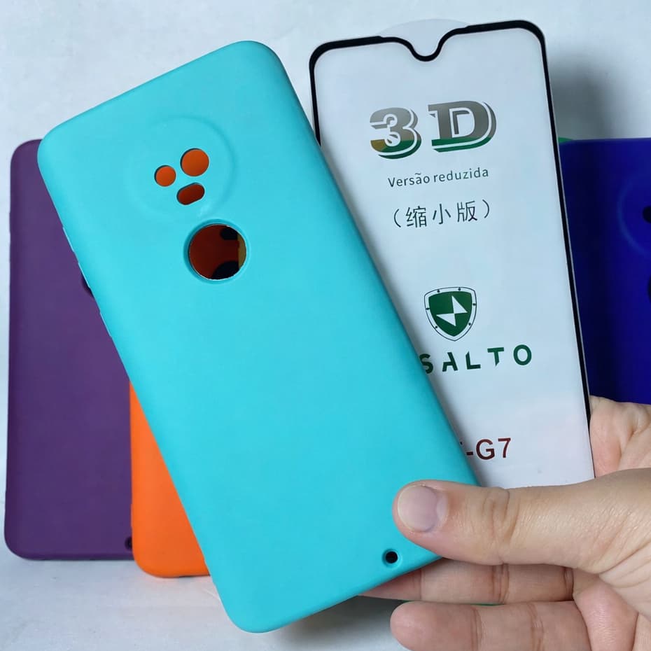 CAPA G7 / G7 PLUS + Película 3D Motorola Capinha Case Protetora Celular Silicone